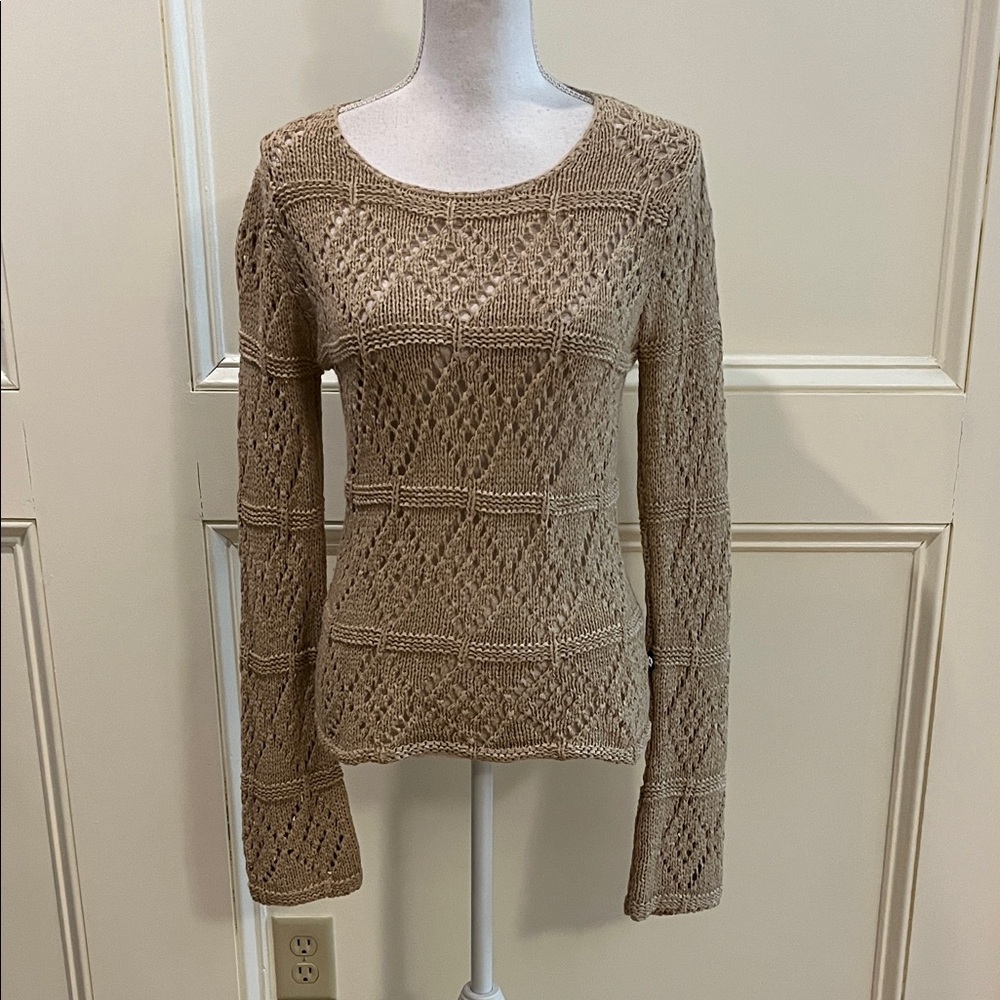 Elegant Beige Knit Sweater for Women